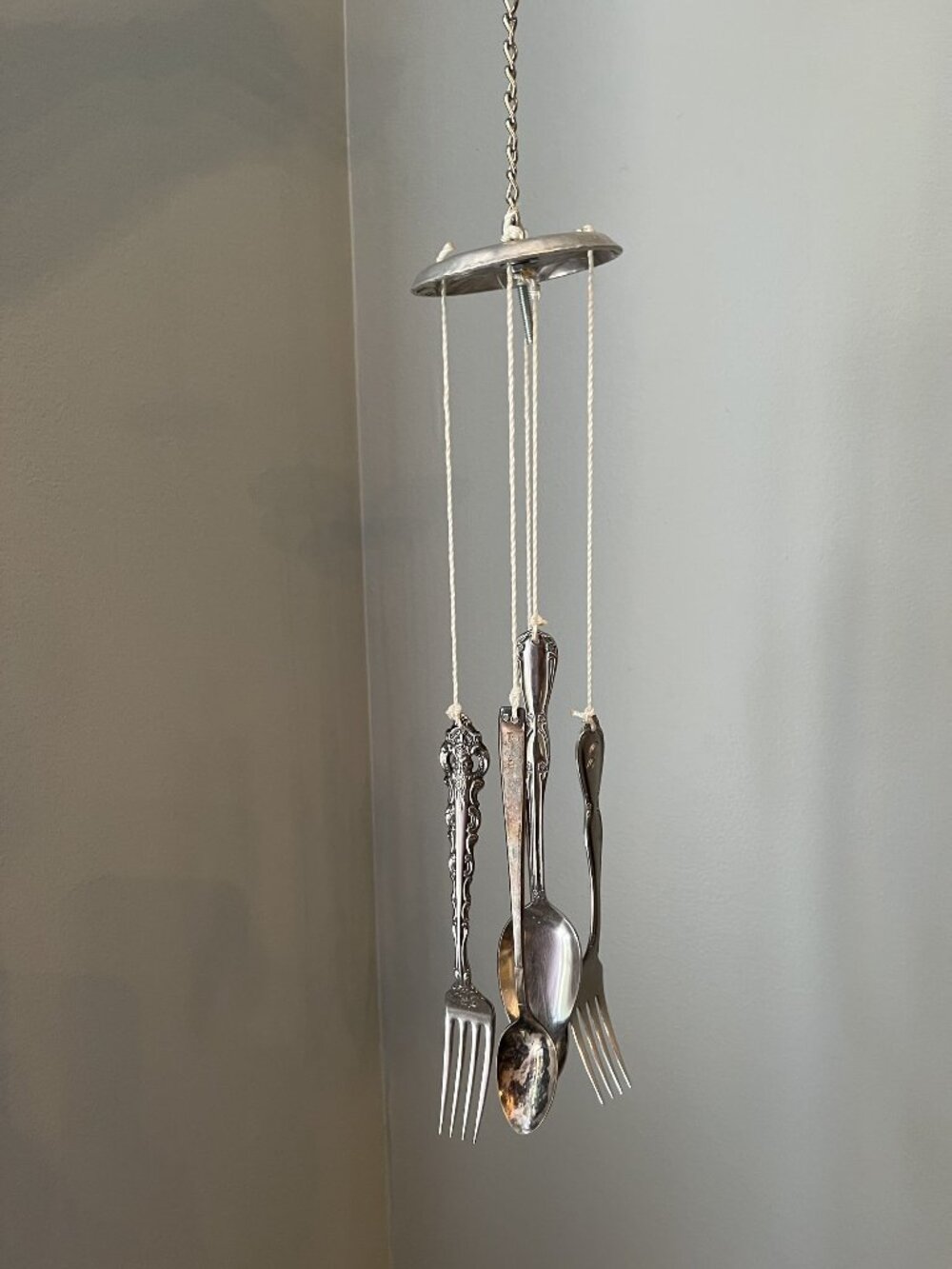 Upcycled Vintage Silverware Wind Chime With Forks & Spoons - Handmade Rustic Déc